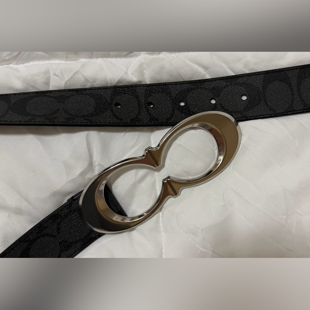 Coach Black Belt with Silver Buckle - Picture 3 of 7